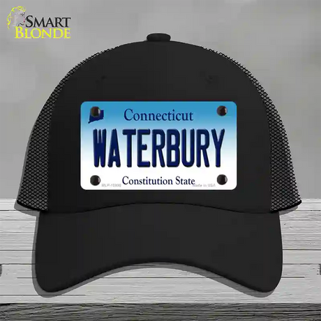 Waterbury Connecticut Novelty License Plate Hat Mesh / Black