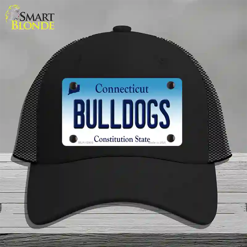 Bulldogs Connecticut Novelty License Plate Hat Mesh / Black