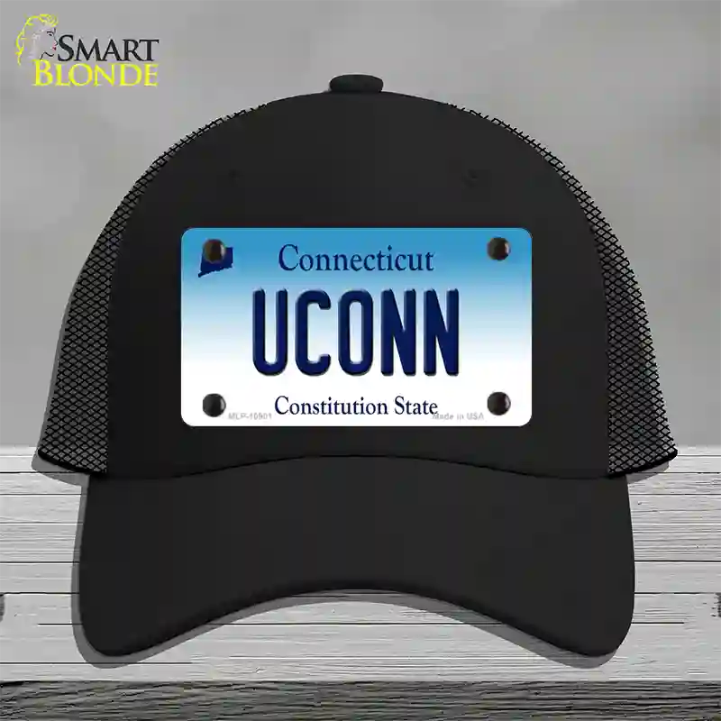 UConn Connecticut Novelty License Plate Hat Mesh / Black