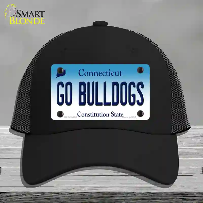 Go Bulldogs Connecticut Novelty License Plate Hat Mesh / Black