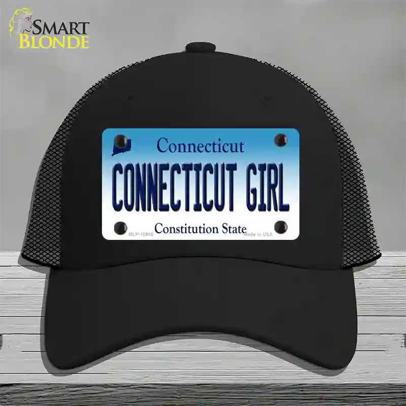 Connecticut Girl Connecticut Novelty License Plate Hat Mesh / Black