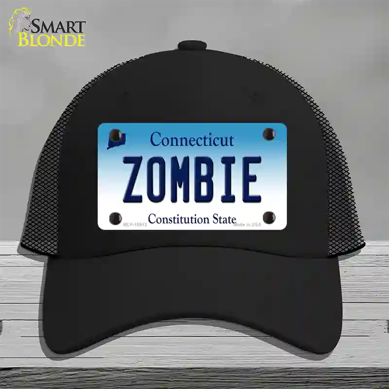 Zombie Connecticut Novelty License Plate Hat Mesh / Black