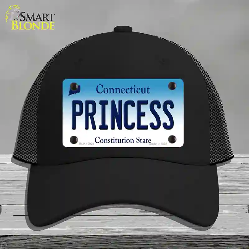 Princess Connecticut Novelty License Plate Hat Mesh / Black