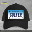 Golfer Connecticut Novelty License Plate Hat Mesh / Black