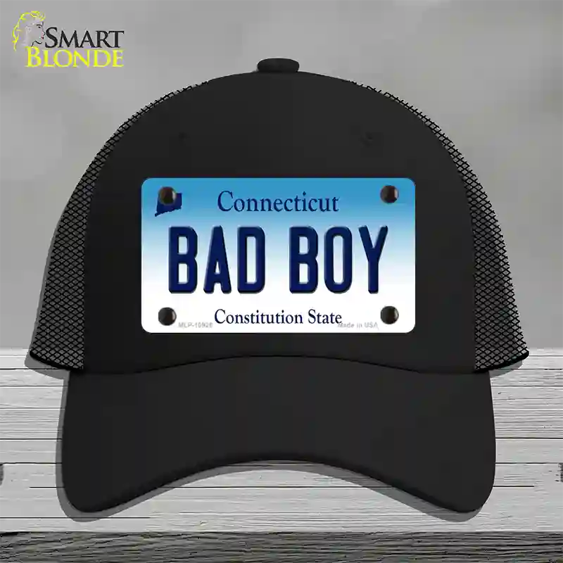 Bad Boy Connecticut Novelty License Plate Hat Mesh / Black