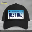 Best Dad Connecticut Novelty License Plate Hat Mesh / Black