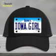 Iowa Girl Iowa Novelty License Plate Hat Mesh / Black