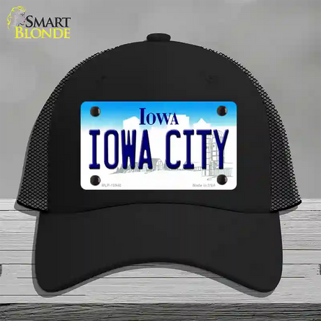 Iowa City Iowa Novelty License Plate Hat Mesh / Black