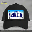 Mason City Iowa Novelty License Plate Hat Mesh / Black