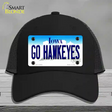 Go Hawkeyes Iowa Novelty License Plate Hat Mesh / Black