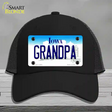 Grandpa Iowa Novelty License Plate Hat Mesh / Black