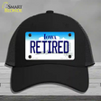 Retired Iowa Novelty License Plate Hat Mesh / Black