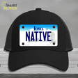 Native Iowa Novelty License Plate Hat Mesh / Black