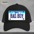 Bad Boy Iowa Novelty License Plate Hat Mesh / Black