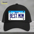 Best Mom Iowa Novelty License Plate Hat Mesh / Black