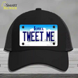 Tweet Me Iowa Novelty License Plate Hat Mesh / Black