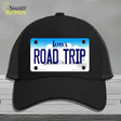 Road Trip Iowa Novelty License Plate Hat Mesh / Black