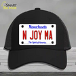 N Joy MA Massachusetts Novelty License Plate Hat Mesh / Black