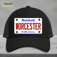 Worcester Massachusetts Novelty License Plate Hat Mesh / Black