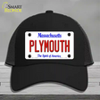 Plymouth Massachusetts Novelty License Plate Hat Mesh / Black