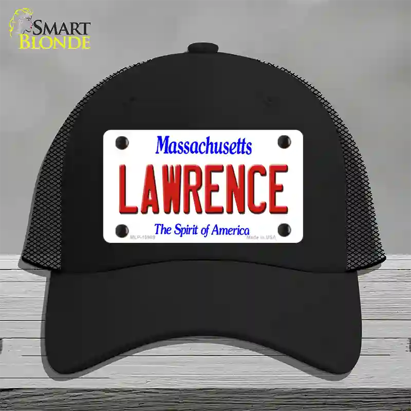 Lawrence Massachusetts Novelty License Plate Hat Mesh / Black