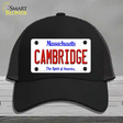 Cambridge Massachusetts Novelty License Plate Hat Mesh / Black