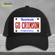 Go Crimson Massachusetts Novelty License Plate Hat Mesh / Black