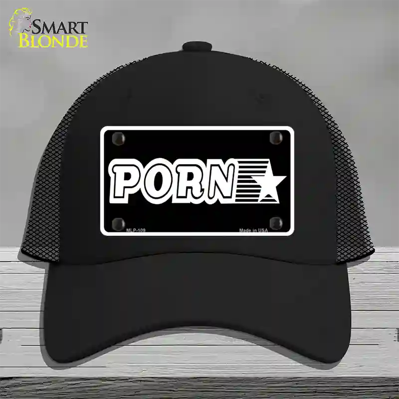 Porn Star Novelty License Plate Hat Mesh / Black