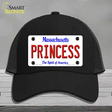 Princess Massachusetts Novelty License Plate Hat Mesh / Black