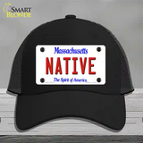 Native Massachusetts Novelty License Plate Hat Mesh / Black