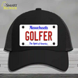 Golfer Massachusetts Novelty License Plate Hat Mesh / Black