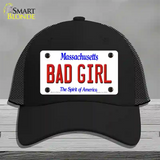 Bad Girl Massachusetts Novelty License Plate Hat Mesh / Black