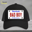 Bad Boy Massachusetts Novelty License Plate Hat Mesh / Black