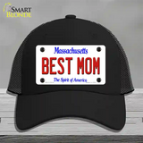 Best Mom Massachusetts Novelty License Plate Hat Mesh / Black