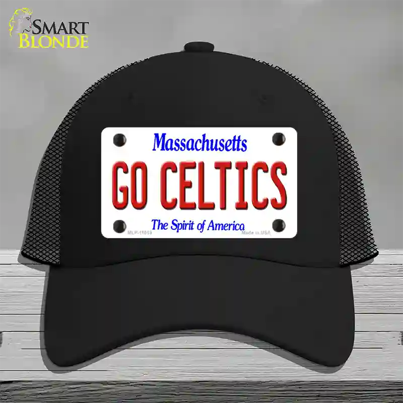 Go Celtics Massachusetts Novelty License Plate Hat Mesh / Black