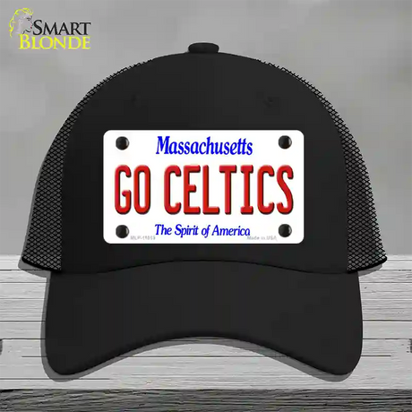 Go Celtics Massachusetts Novelty License Plate Hat Mesh / Black