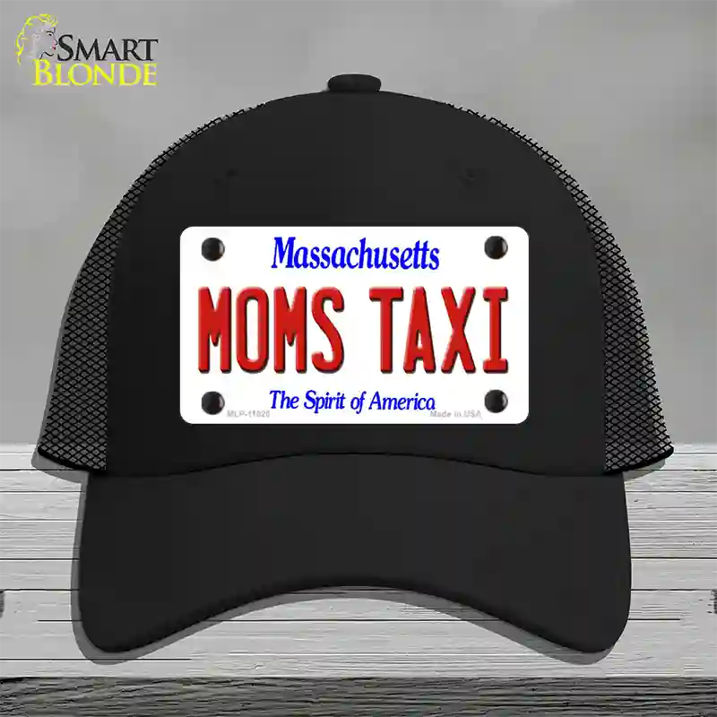 Moms Taxi Massachusetts Novelty License Plate Hat Mesh / Black