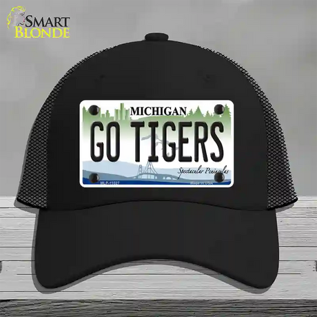 Go Tigers Michigan Novelty License Plate Hat Mesh / Black