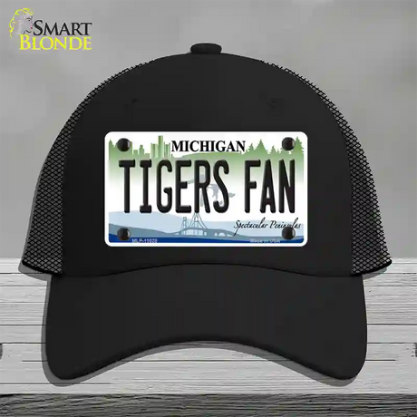 Tigers Fans Michigan Novelty License Plate Hat Mesh / Black