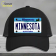 Minnesota State Novelty License Plate Hat Mesh / Black