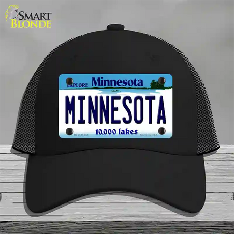 Minnesota State Novelty License Plate Hat Mesh / Black