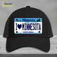 I Love Minnesota Novelty License Plate Hat Mesh / Black