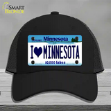 I Love Minnesota Novelty License Plate Hat Mesh / Black