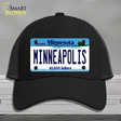 Minneapolis Minnesota State Novelty License Plate Hat Mesh / Black