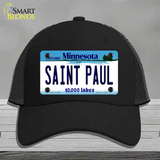 Saint Paul Minnesota State Novelty License Plate Hat Mesh / Black