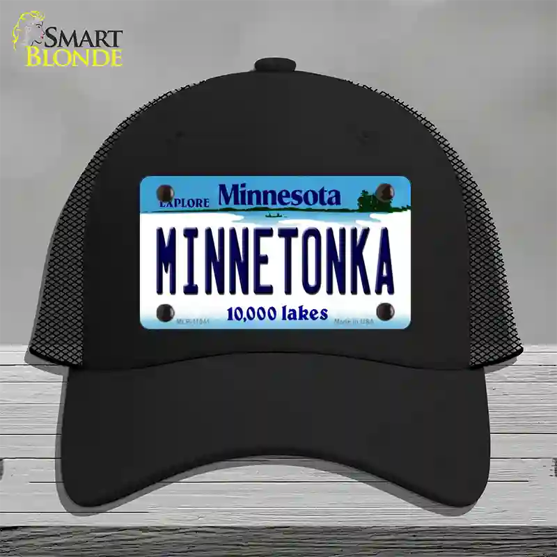 Minnetonka Minnesota State Novelty License Plate Hat Mesh / Black