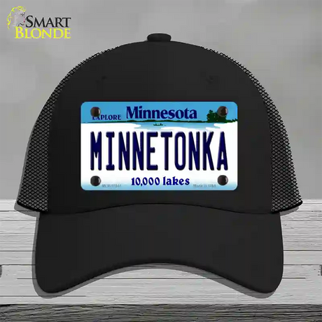 Minnetonka Minnesota State Novelty License Plate Hat Mesh / Black