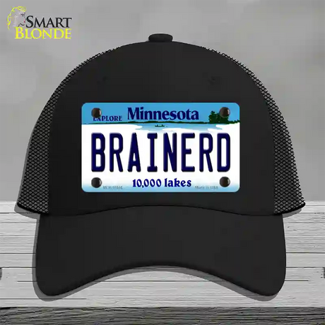 Brainerd Minnesota State Novelty License Plate Hat Mesh / Black