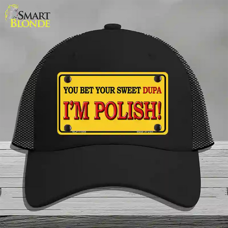 Im Polish Yellow Novelty License Plate Hat Mesh / Black