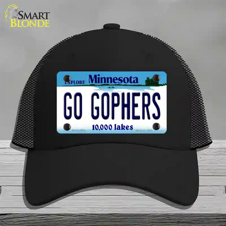 Go Gophers Minnesota State Novelty License Plate Hat Mesh / Black